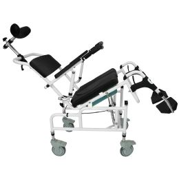 Reclining Shower Commode Transport Chair - Weight Capacity of 300 Pounds