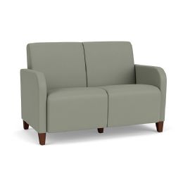 2 Seat Sofa for Waiting Rooms with Wood or Steel Legs, 400 lbs. Capacity and 8 Upholstery Colors - Lesro Siena Line