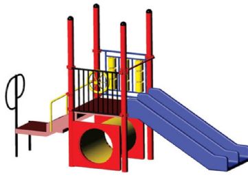 Jeremy Wheelchair Accessible Play Fort with Double Slide