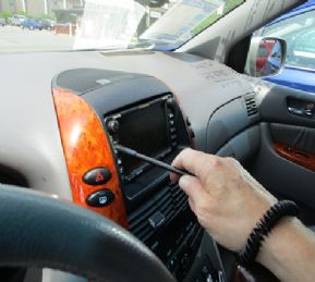 Tethered Stylus for Car Dash Controls