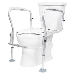 Toilet Safety Frame With Adjustable Heights That Fits Most Regular an Elongated Toilets - 300 lbs Weight Capacity from Vive Health