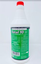 Total 10 Green Surface Cleaner - Dye and Fragrance Free - EPA Registered - quarts or gallons available in single or cases