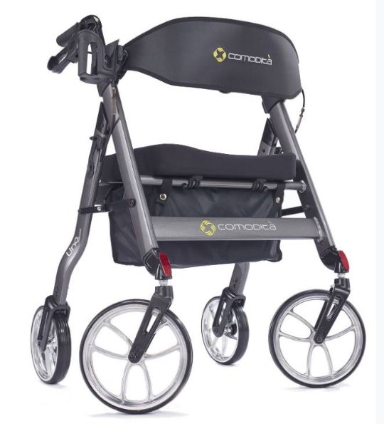 Uno Classic Rolling Walker front view in Graphite color