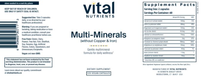 Multi-Minerals Supplement Formula for Healthy Mineral Levels