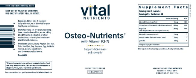 Osteo-Nutrients Bone Support Supplement