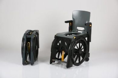 Seatara WheelAble Folding Commode Shower Chair with Self Propel
