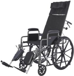 Reclining Wheelchair with 300 lbs. Capacity, Removable Arms and Elevating Leg Support from Rhythm Healthcare