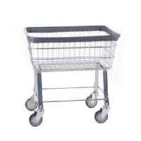Economy Chrome Wire Commercial Laundry Cart with Wheels
