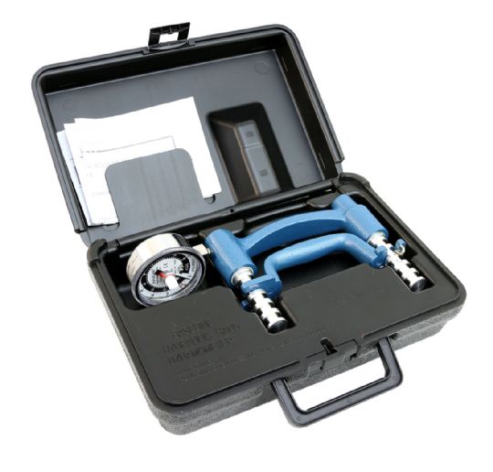 Dynamometer shown in its included carrying case