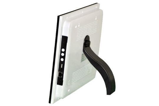 12-inch screen options feature a kickstand for desktop display and keyholes for wall mounting