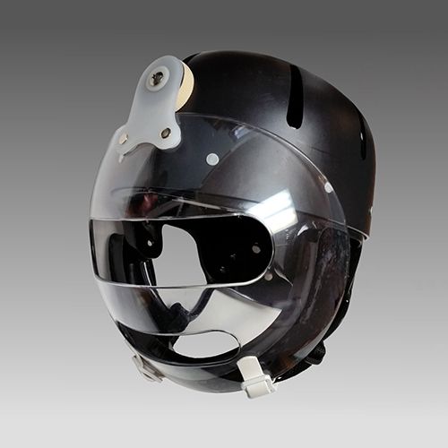 Hard Shell Helmet with Face Guard shown in black