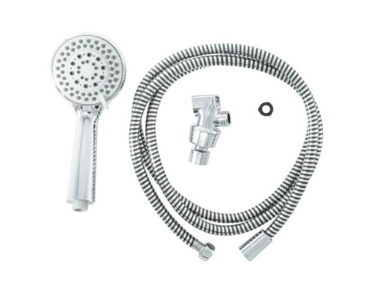 The shower head comes with a tangle-free 84