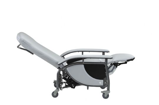 Side View of the Harmony Care Recliner in a fully reclined position