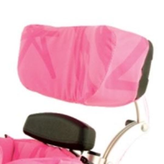 Contoured headrest in the pink option