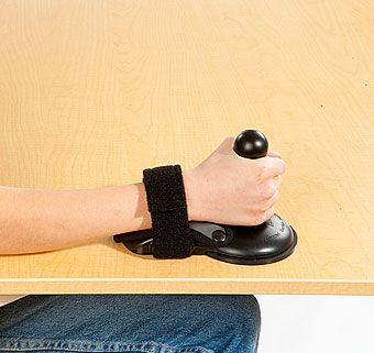 Rifton Wrist Anchor with Wrist Pad and Strap in use