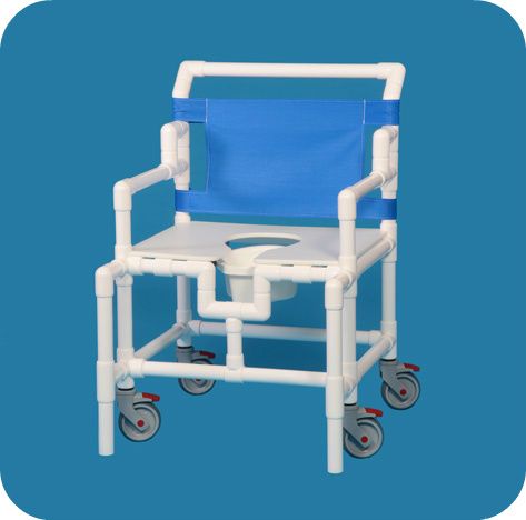 Flat Seat Bariatric Shower Chair with Commode Pail