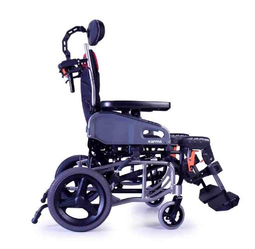 The wheelchair's seat, backrest, and headrest are all made with AEGIS antibacterial material. 