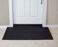 EZ-ACCESS TRANSITIONS 14 in. L x 40 in. W x 1.5 in. H Angled Entry Door  Threshold Welcome Mat, Black, Rubber TAEMBLK02 1.5 - The Home Depot