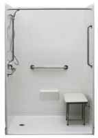 Five Piece 54 in. x 31 in. Wheelchair Accessible Shower