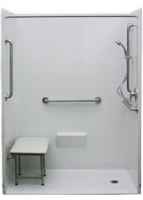 Four Piece 48 in. x 37 in. Wheelchair Accessible Shower APF4836BF4P Wheelchair Accessible Bathroom