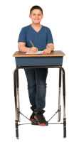 Standing Desk Conversion Kit for School Desks with Adjustable Height from FootFidget