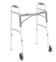 Folding Walker with Wheels by McKesson