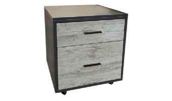Wooden Rolling Filing Cabinet with Two Storage Drawers