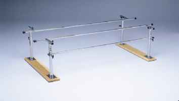 Bailey 10 Foot Height and Width Adjustable Folding Parallel Bars with Wood Base