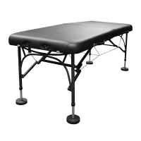 Aluminum Portable Treatment Table with 600 lbs. Weight Capacity and 2-Inch Foam Black Cushion