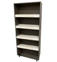 Wooden Bookshelf with Height Adjustable Shelves and Welded Steel Frame