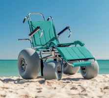 Beach Wheelchair Made with Balloon Tires and Rotating Casters - Wheeleez Sandcruiser