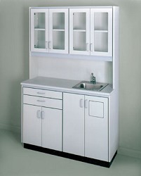 Base Cabinet Set with Sink and Desk - FREE Shipping