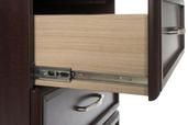 The drawers fully extend, and have a 100-pound weight capacity 
