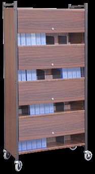 Versa Multi-Purpose 4-Shelf Cabinet Style with Locking Panels Racks in Woodgrain