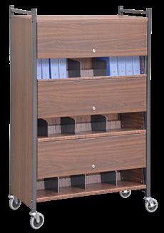 Versa Multi-Purpose 3-Shelf Cabinet Style with Locking Panels Racks in Woodgrain