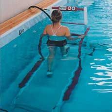 Convenient treadmill workouts in a traditional swimming or lap pool (not available in red)