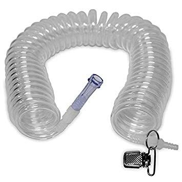 Tidy Tubing Coiled Self-Storing Oxygen Line is available in 5, 10, and 15-foot lengths 
