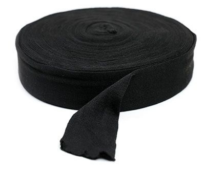 1-inch wide CanDo Black Polyester Stockinette 