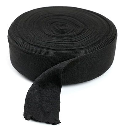 3-inch wide Black Polyester Stockinette