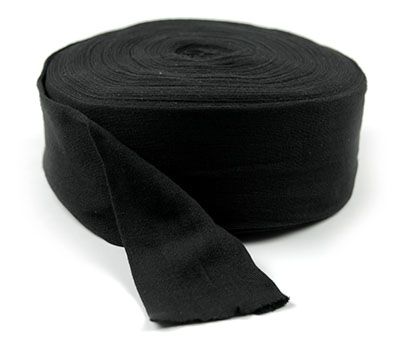 4-inch wide Black Polyester Stockinette