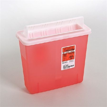 5 Quart Transluscent Red Horizontal Entry Sharpstar Container (11 in. H x 10.75 in. W x 4.75 in. D) 