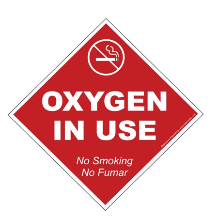 No Smoking, Oxygen in Use Window Cling - 5