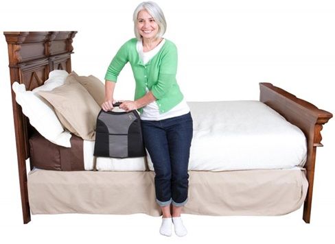 The cushion handle provides extra support for getting in and out of bed.