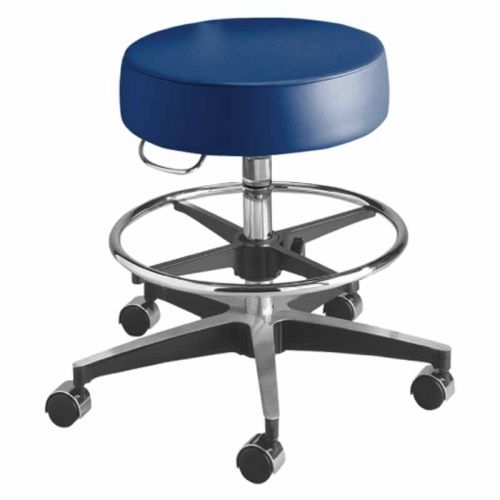 Exam Stool (20 in. - 27.5 in. Height): Round Foot Ring and Chrome Hooded Casters