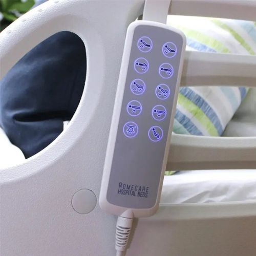 The patient or caregiver may also adjust the bed's settings through its remote