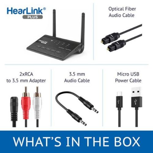 What you can see inside the box of the HearLink PLUS