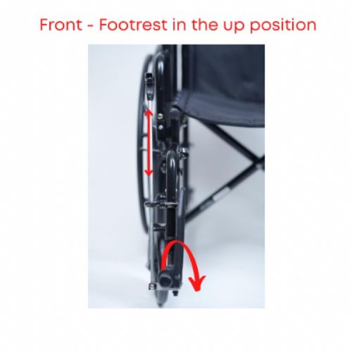 Once you push down the Pull Handles, the footrests folds up