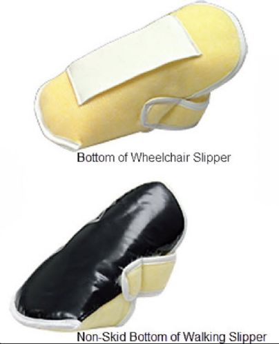Choose from  Wheelchair attachable slippers or non-skid walking slippers. 