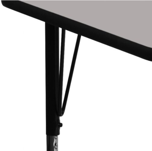 Classroom Activity Table - 24 in x 48 in Rectangular with HP Laminate Top detail of it's upper legs.