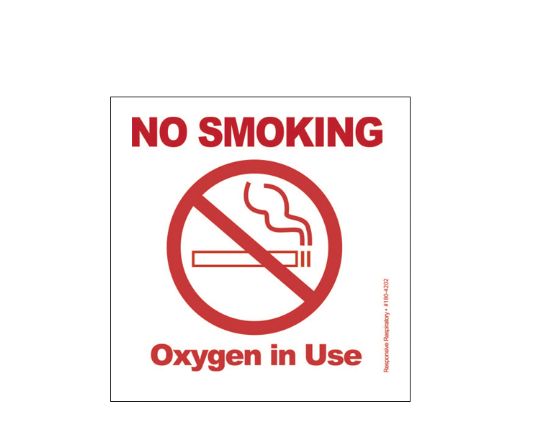 No Smoking, Oxygen in Use Equipment Label - 3